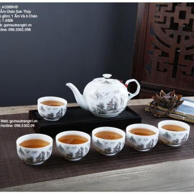 BỘ ẤM CHÉN HOA DÂY